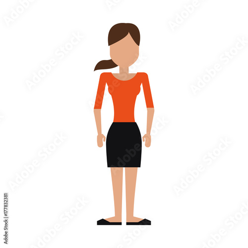 woman wearing pencil skirt avatar icon image vector illustration design 