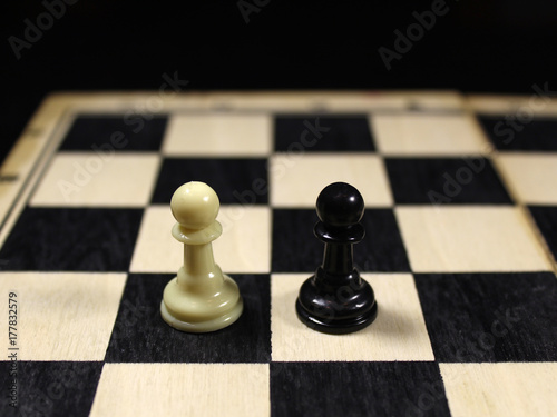 pawns on a chessboard