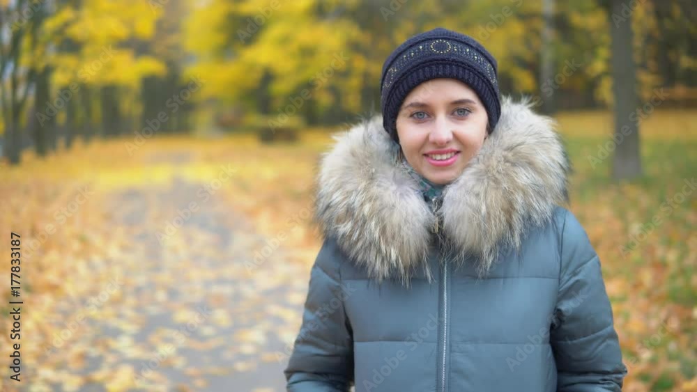 Portrait of a woman in an autumn park Portrait of a woman in an autumn park