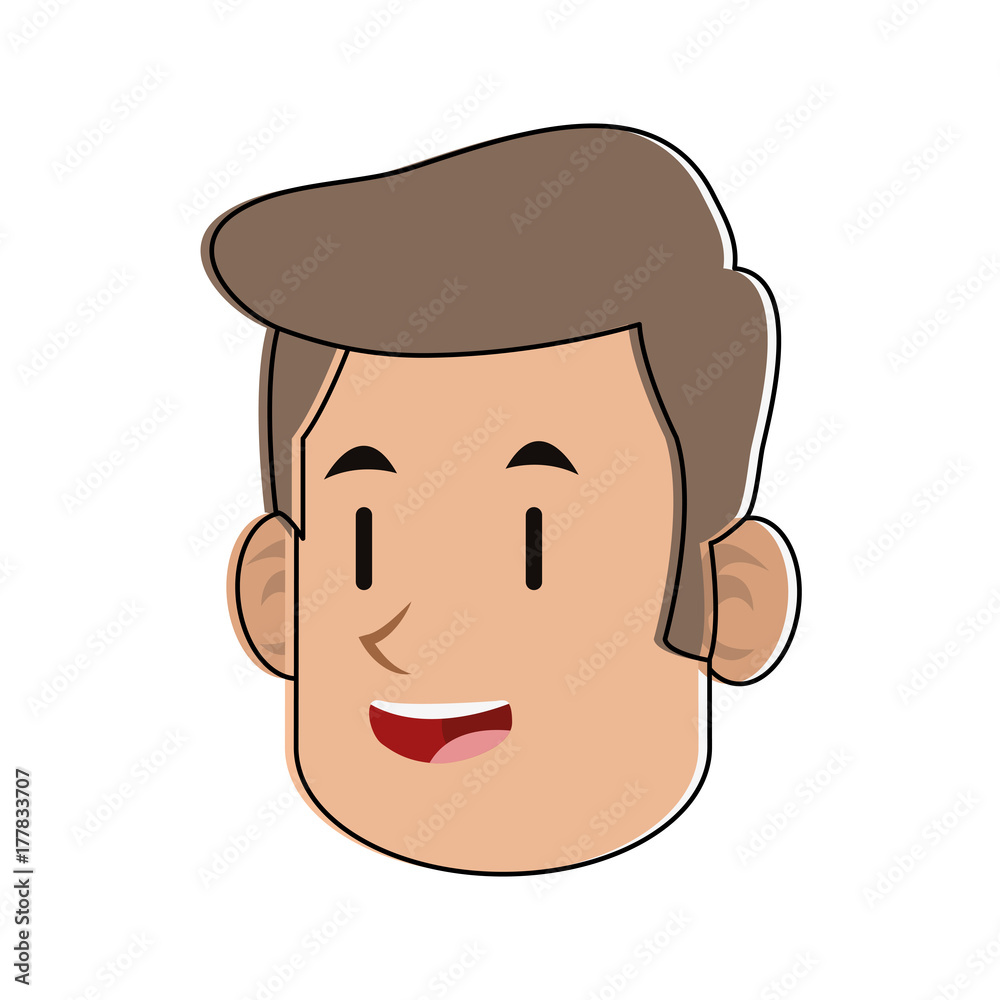 man happy face cartoon icon image vector illustration design 