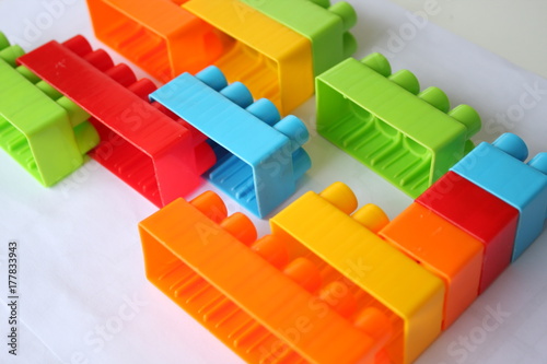 stack of colorful building blocks 