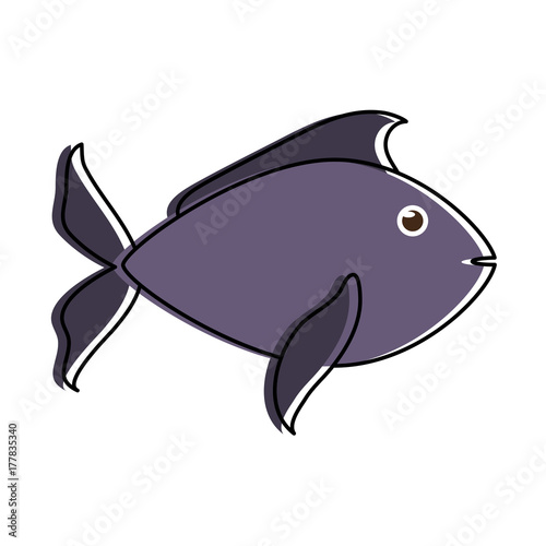 fish dark blue  sideview icon image vector illustration design 