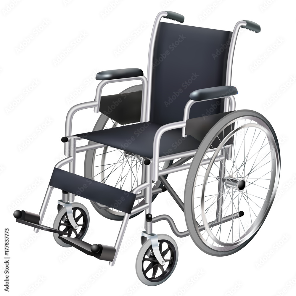 Wheelchair. Medicine and health. Isolated object. Vector