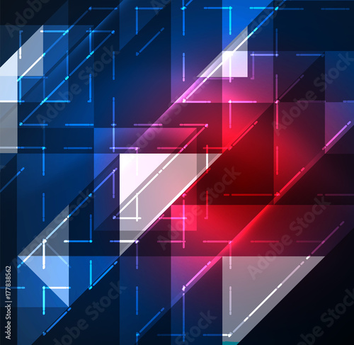 Cosmic electric background with shiny glowing plexus electricity impulses