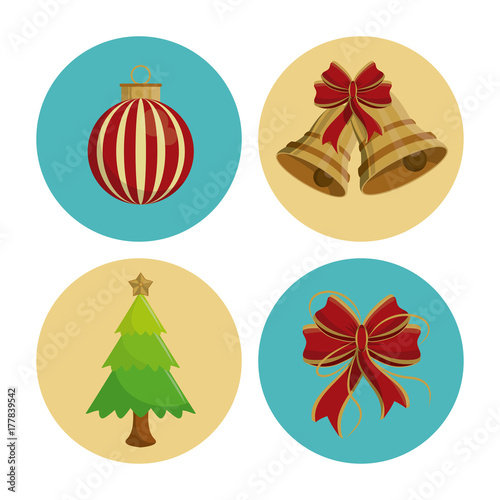 Christmas round icons icon vector illustration graphic design