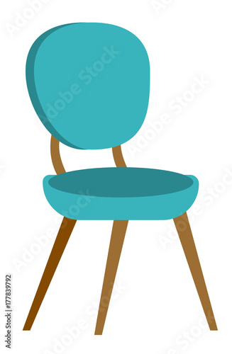 Blue modern comfortable chair for office and home vector cartoon illustration isolated on white background.