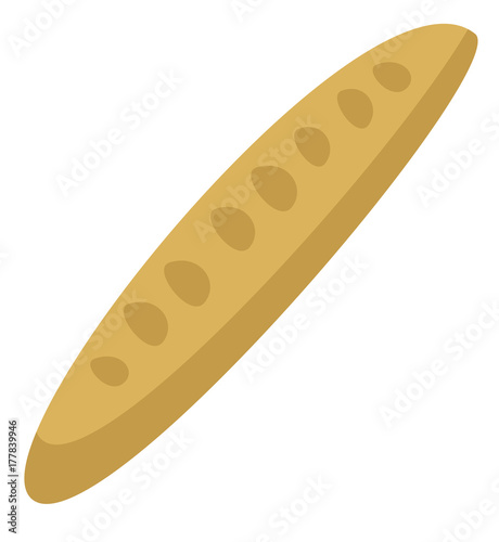 Fresh french bread baguette vector cartoon illustration isolated on white background