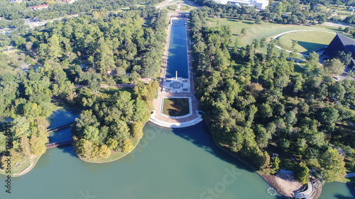Aerial view of Herman Park near Medical center in downtown Houston, Texas