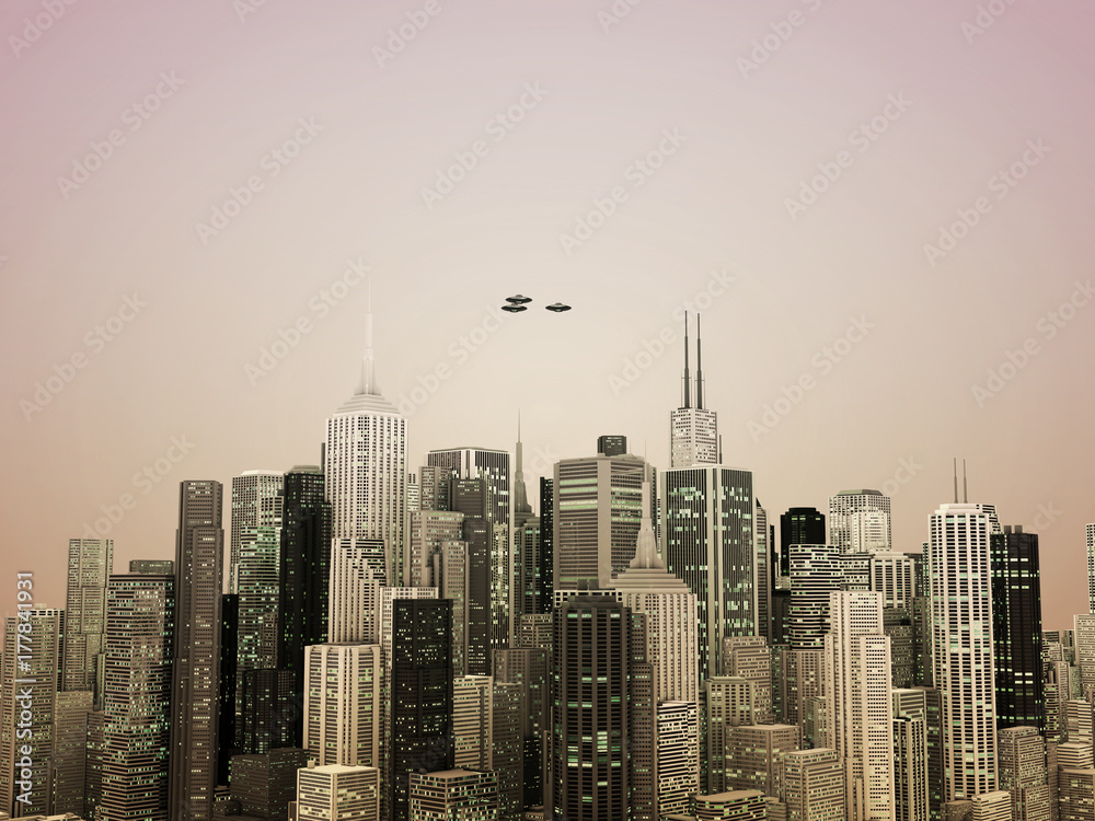 ufos over the city