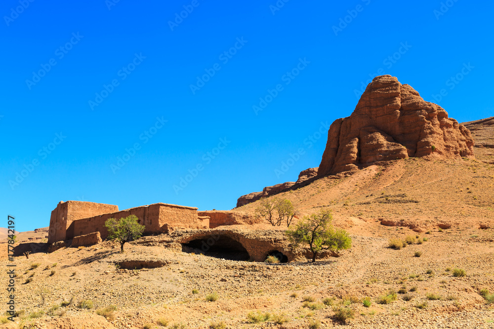 Landscape of the hills of the atlas in Morocco