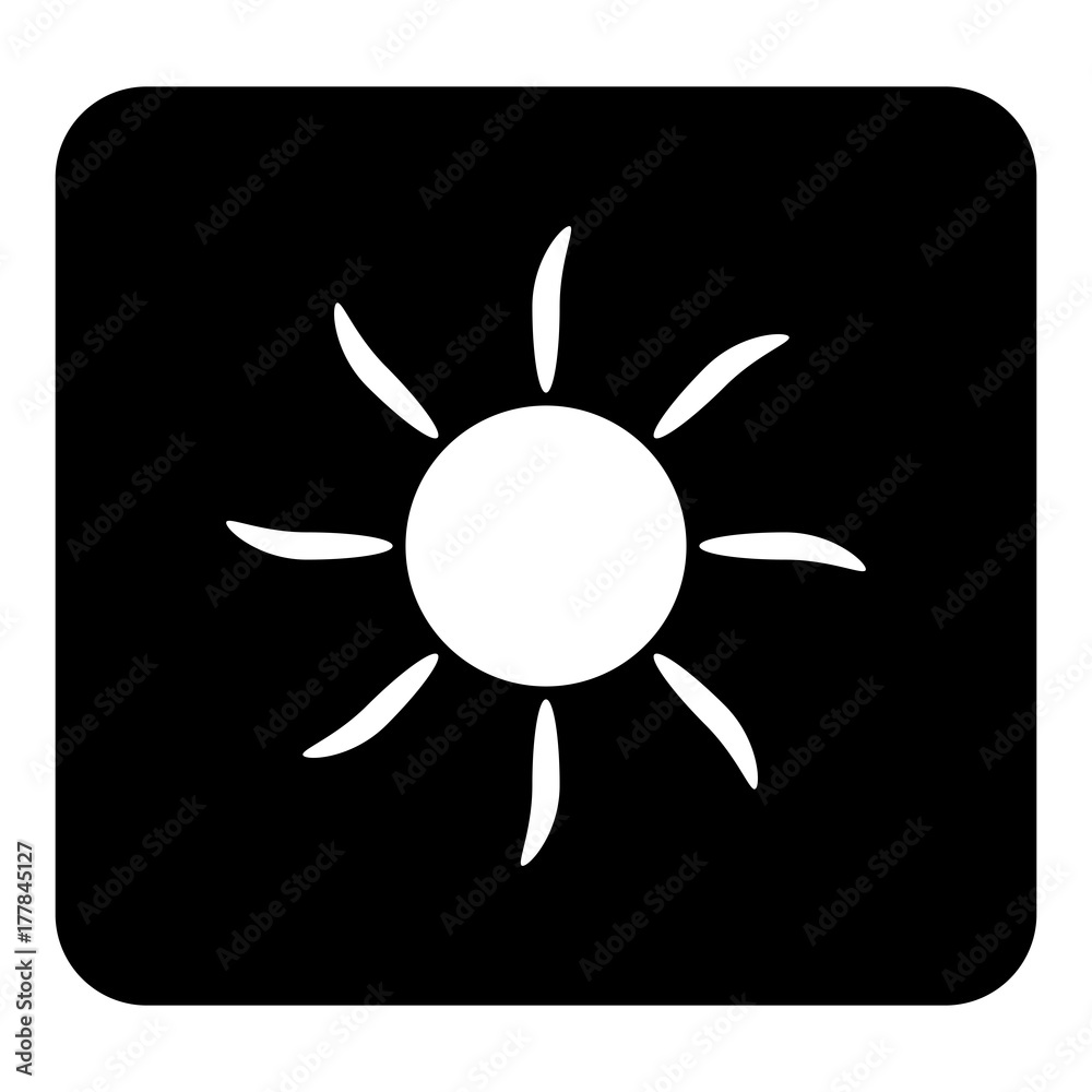 Vector illustration icon of the sun. Vector white illustration on black background Vector illustration icon of the sun. Vector white illustration on black background