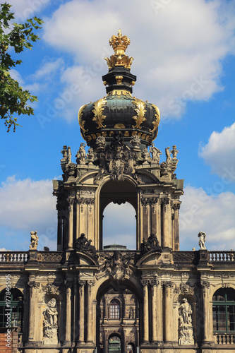 Zwinger Palace in Dresden, Germany. The Crown Gate.