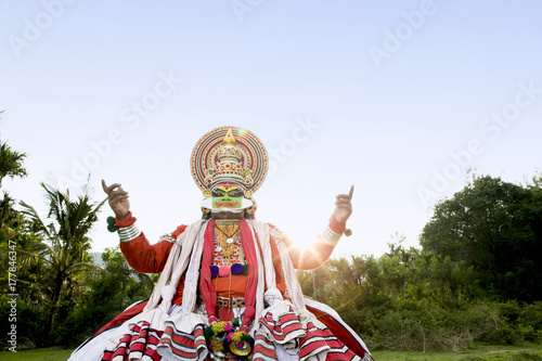 Traditional Kathakali Dancer. Kerala. India. photo