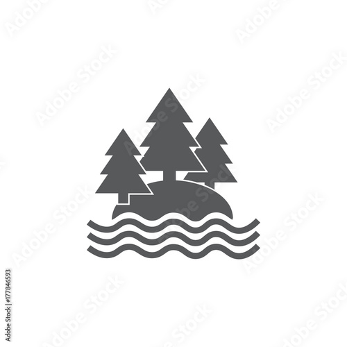 Lake and forest icon