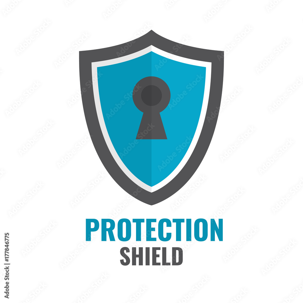 Shield Security Icon. Protection logo. Shield concept. Flat design emblem Vector illustration Shield Security Icon. Protection logo. Shield concept. Flat design emblem Vector illustration