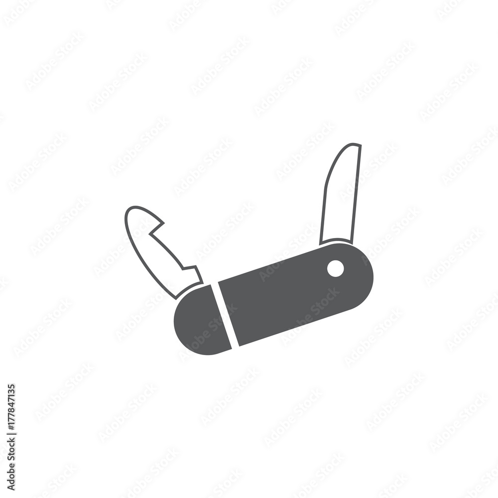 Pocket penknife knife icon. Pocket penknife knife icon.