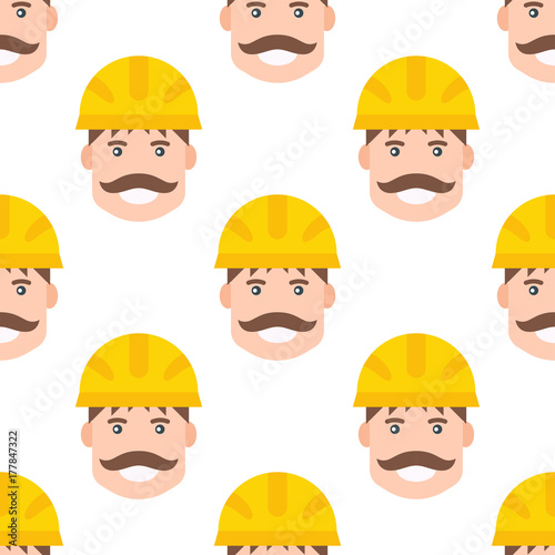 Yellow plastic helmet or construction safety hard hat engineer head safe equipment seamless pattern vector illustration. © Vectorvstocker