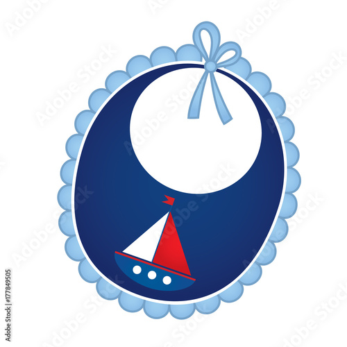 Vector Baby Bib in Nautical Style