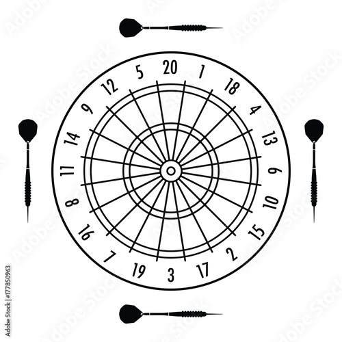 Vector Dart Board and Darts