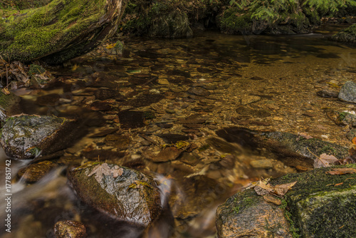 Javori creek in Krkonose mountains in autumn day