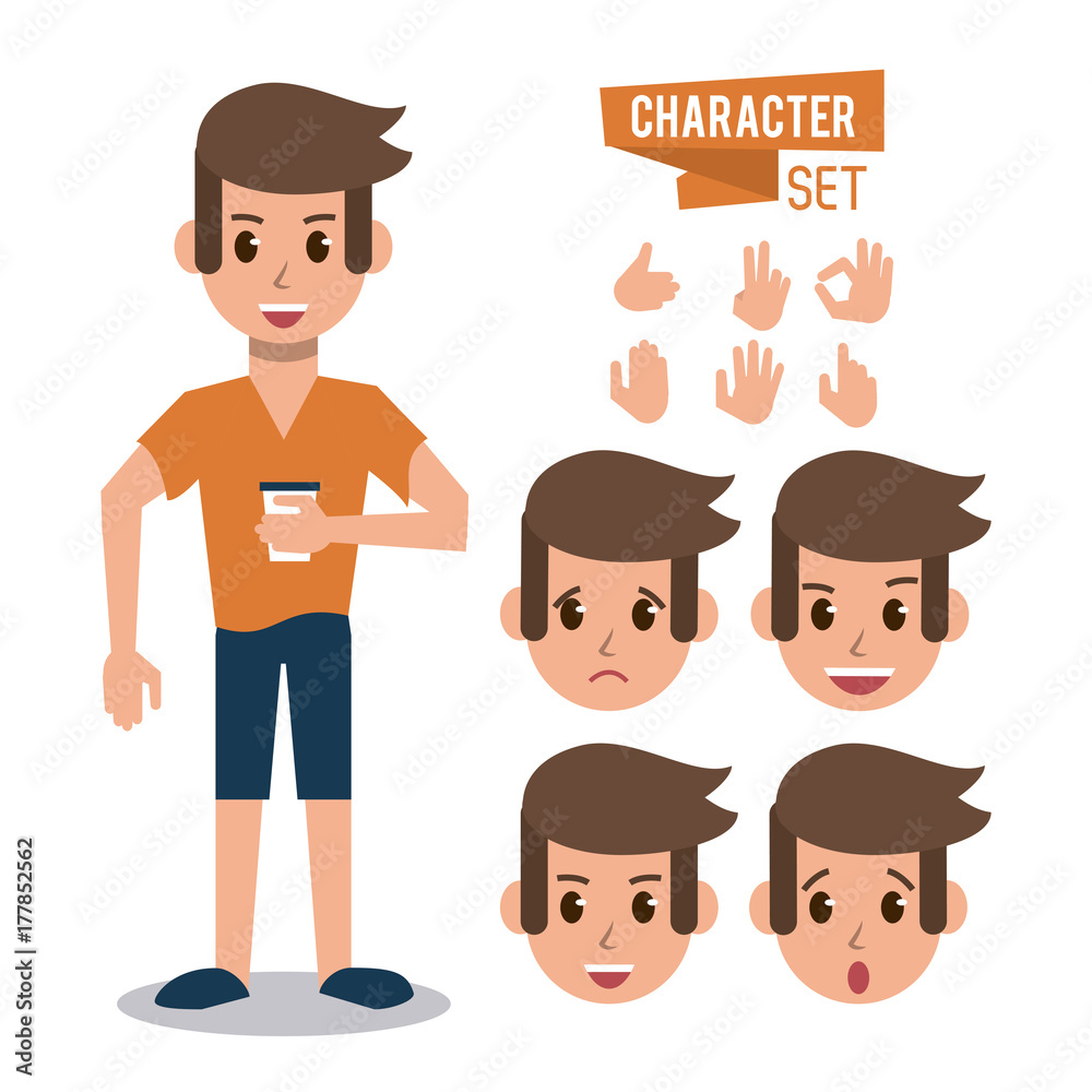 Man character cartoon icon vector illustration graphic design Man character cartoon icon vector illustration graphic design