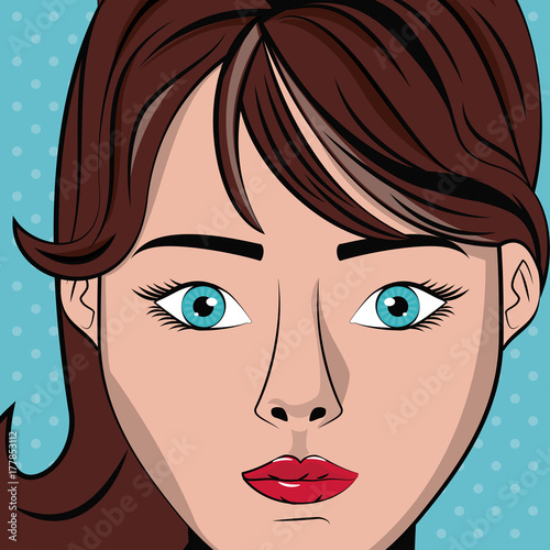 Woman pop art icon vector illustration graphic design