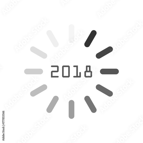 Happy new 2018 year. Greetings card. Colorful design. Vector illustration