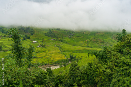 Picturesque rice terraces and countryside houses