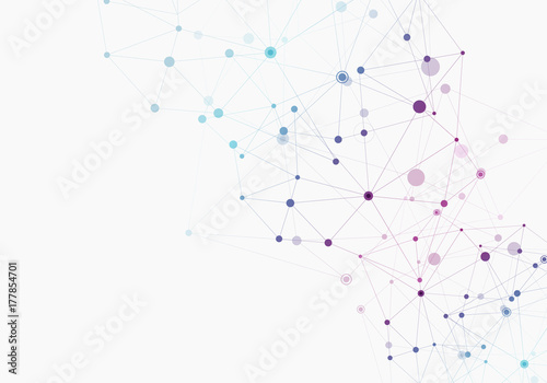 Abstract polygonal geometric shape with molecule structure style. Vector connect illustration