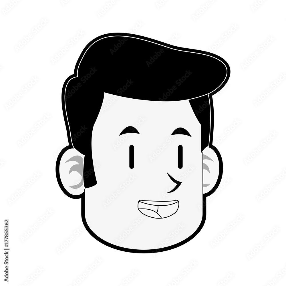 Happy man face image vector illustration design