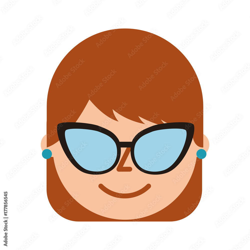 young woman profile happy character image young woman profile happy character image