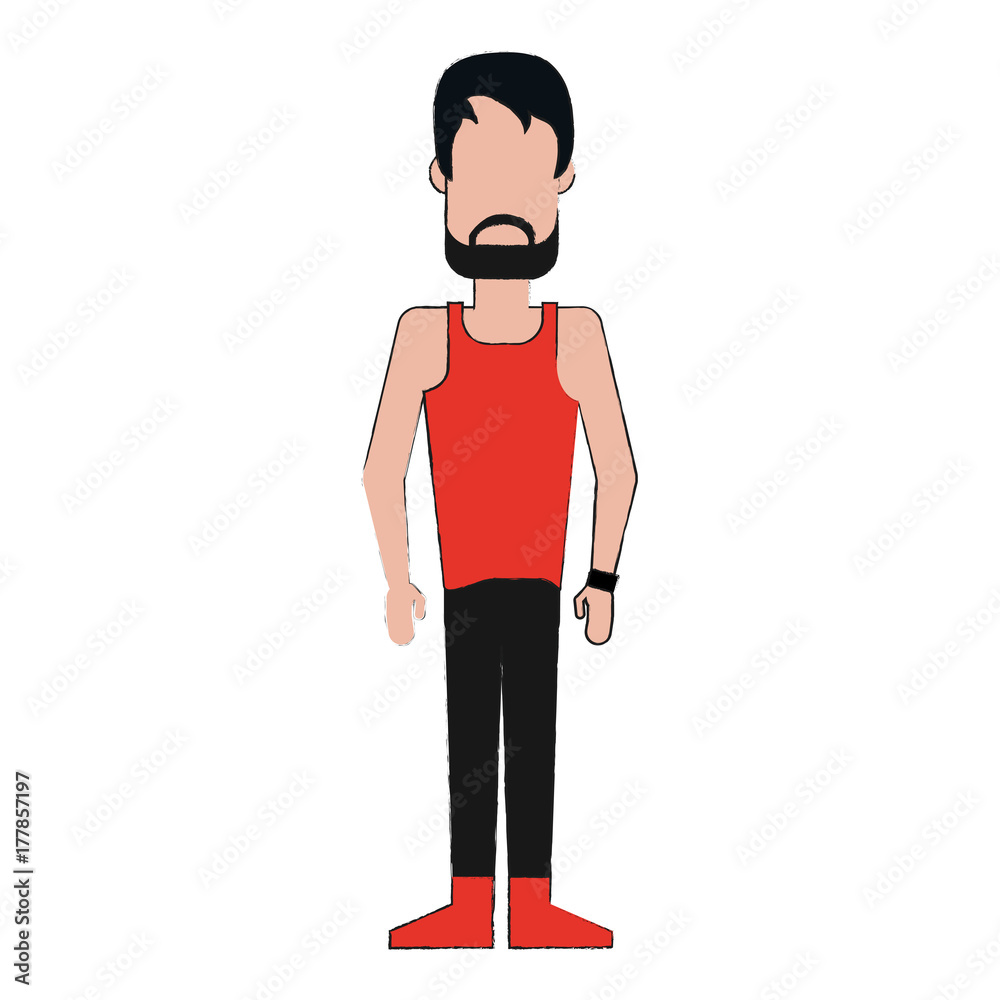 man wearing tank top and cargo shorts avatar full body icon image vector illustration design man wearing tank top and cargo shorts avatar full body icon image vector illustration design