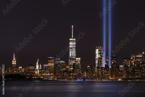 Freedom Tower on September 11th Memorial 