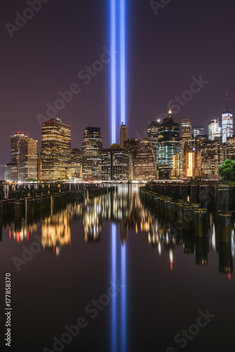 Tribute In Light Reflections at Brooklyn Pier 