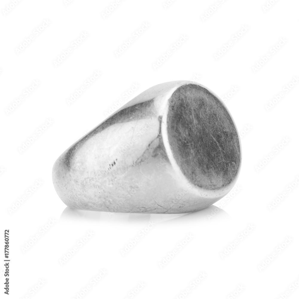 silver ring with scratch isolated on white background silver ring with scratch isolated on white background