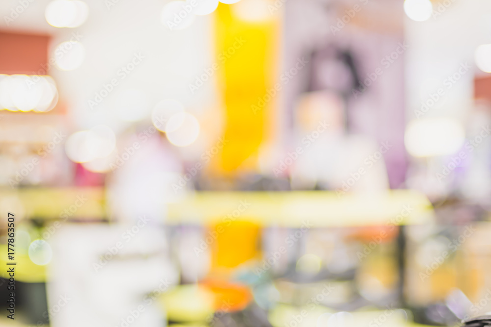 blur background ,shopping store background with bokeh light.
