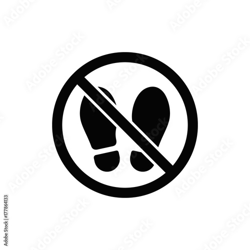 No foot step sign. Vector precede sign, simple illustration