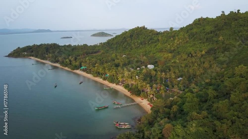 Wallpaper Mural Aerial camera slowly pushes in on an island paradise in beautiful sun light. Continuation of prior clip. Torontodigital.ca