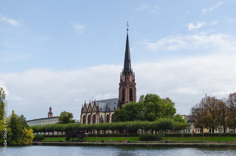Old Church Building Across a River