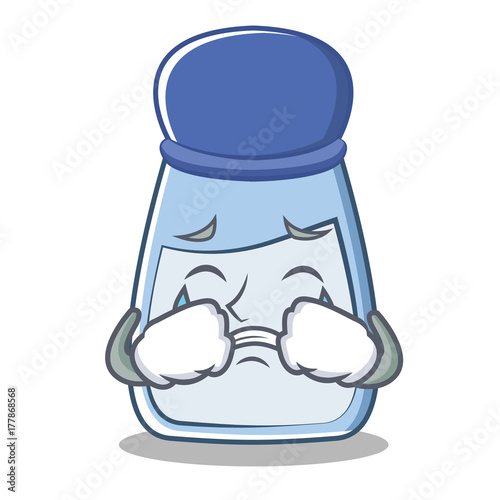Crying salt character cartoon style
