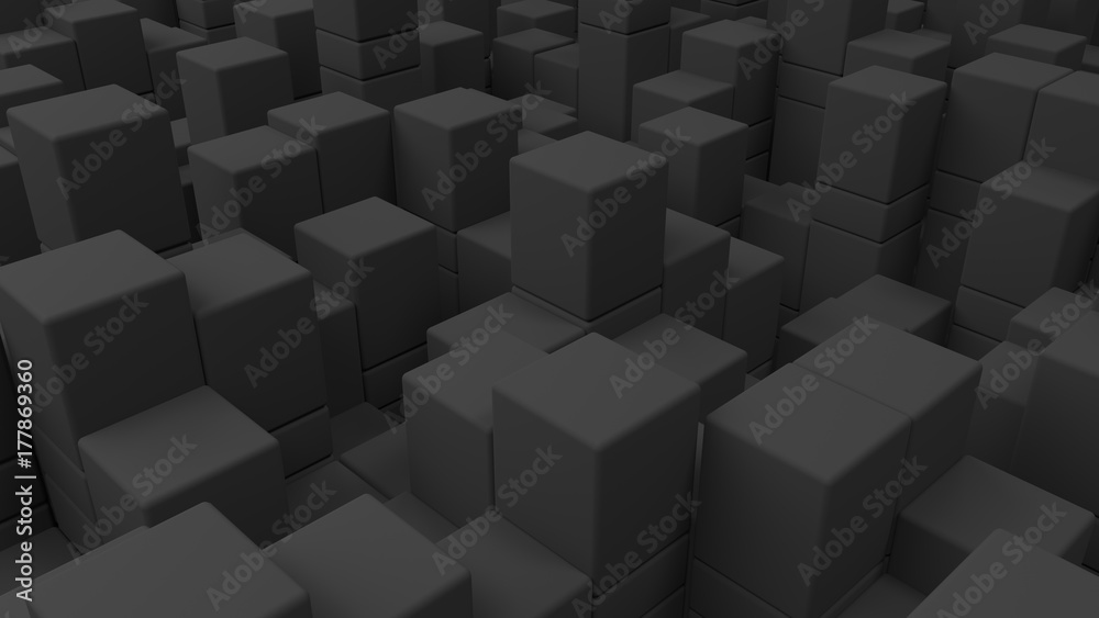 Wall of grey cubes