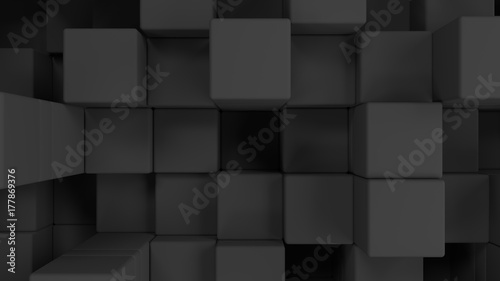 Wall of grey cubes