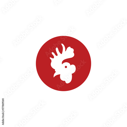 rooster head illustration logo