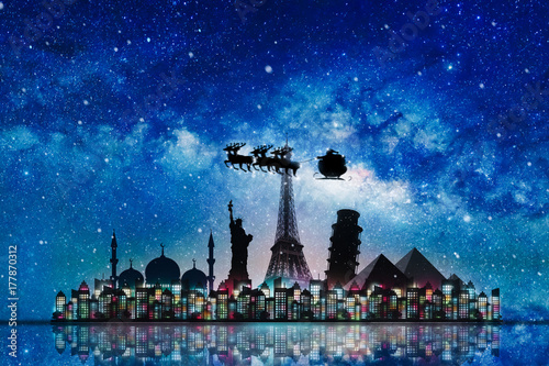 Merry Christmas and Happy New Year 2018 Greeting Card Background.
