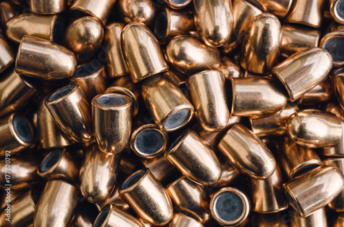 Caliber .45 bullets close up