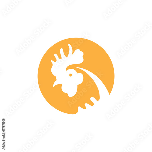 rooster head illustration logo