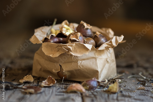Roasted Chestnuts in Bag photo