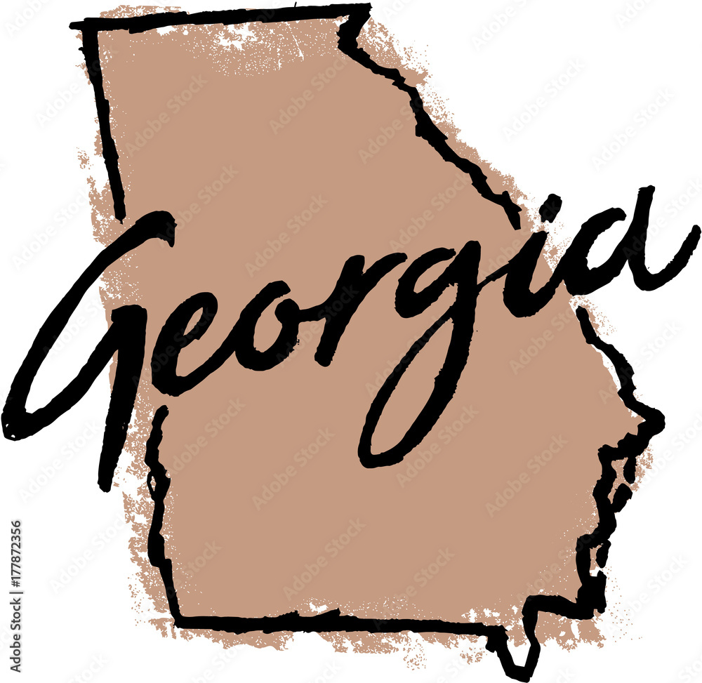 Fototapeta premium Hand Drawn Georgia State Design
