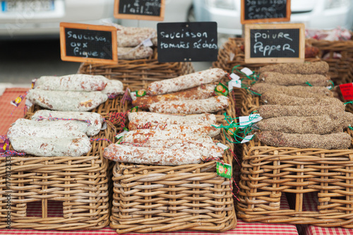 Assortment of traditional Italian salami