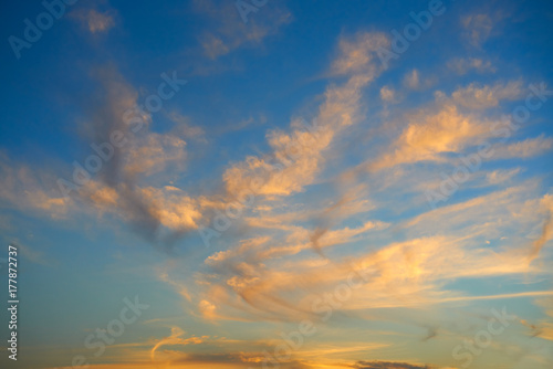 Sunset colorful sky clouds Mexico © lunamarina